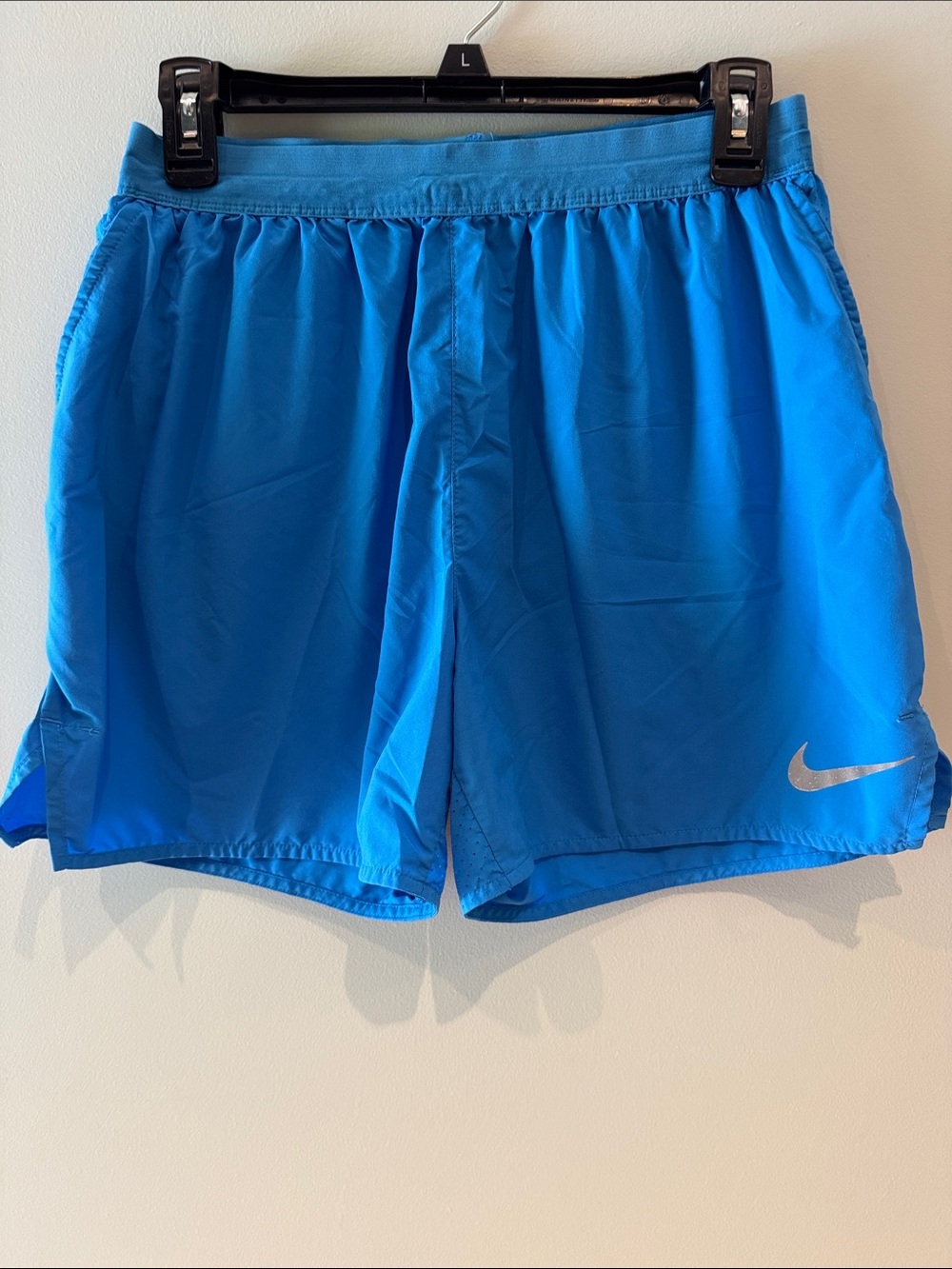 Nike Men’s Bright Blue Athletic Shorts with Reflective Swoosh